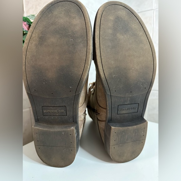 Material Girl Suede Lace up with Buckle Boots. Size 10 Color Congac - Picture 8 of 9